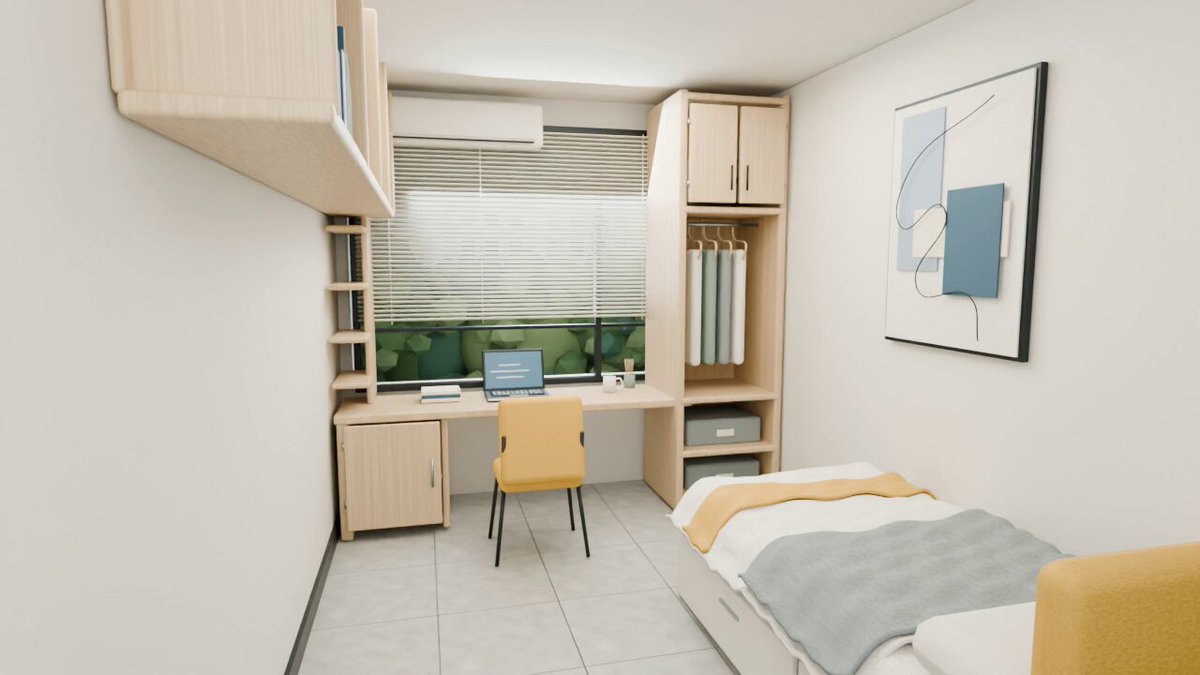 Interactive 3D room scene with articulated furniture