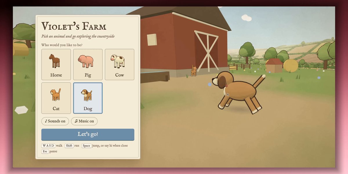 Interactive Peter Rabbit-style farm animal game