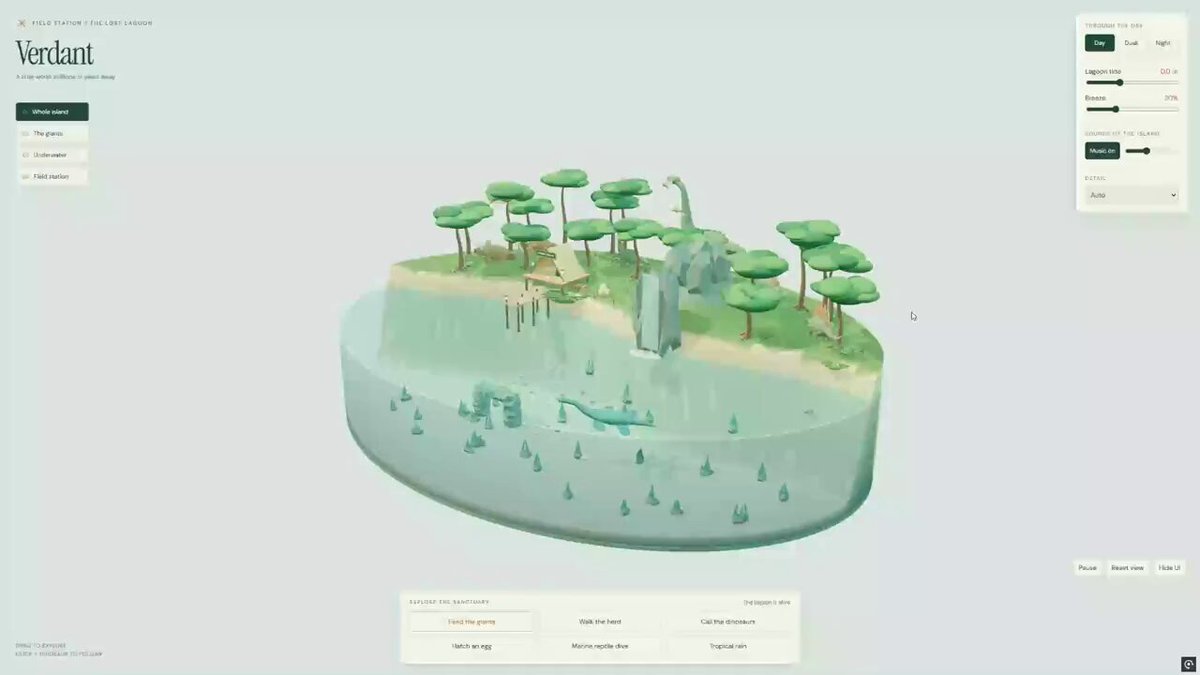 Verdant — interactive 3D dinosaur island