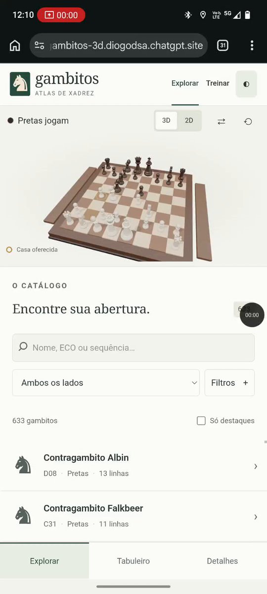 Interactive 3D Chessboard for Studying Chess Gambits