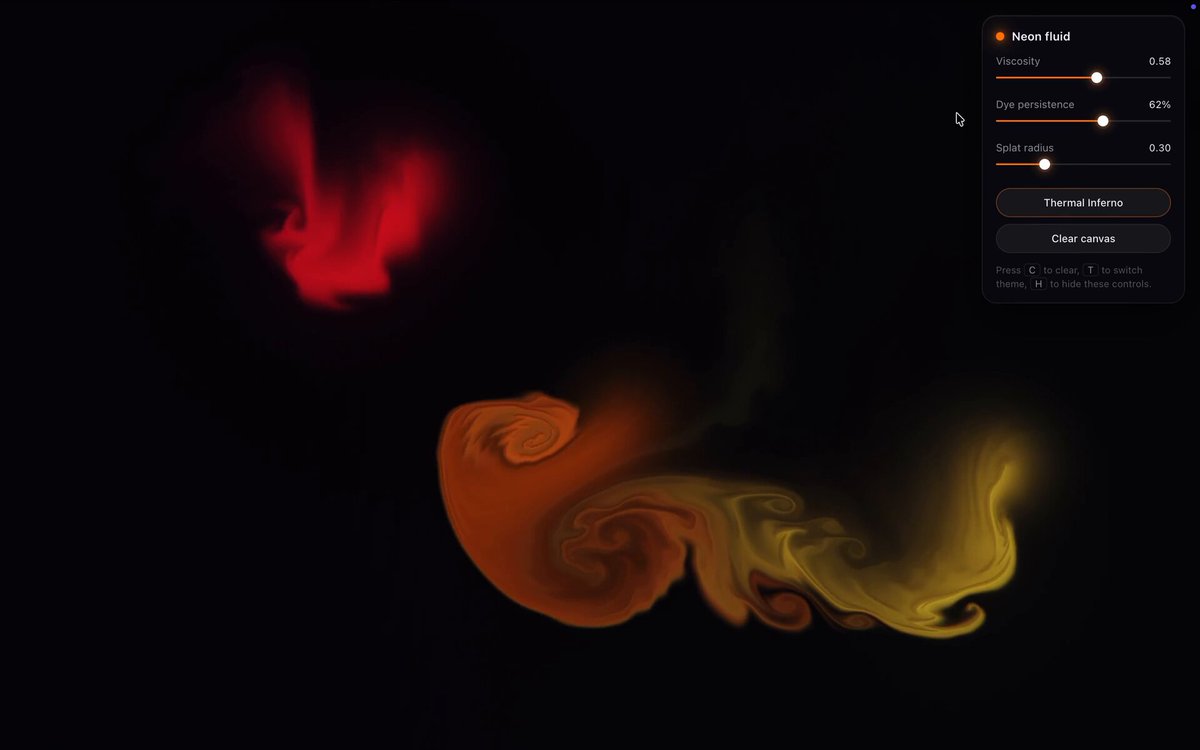 Interactive Eulerian Neon Fluid Simulation