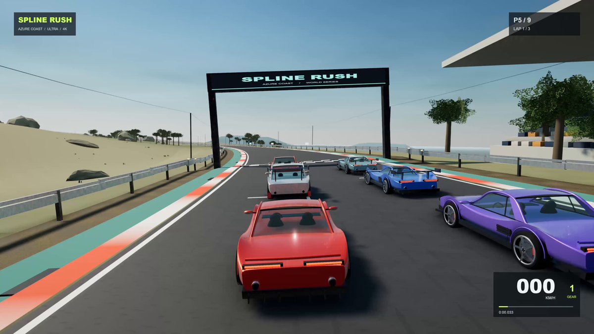 Prozedurales Browser-Rennspiel Spline Rush