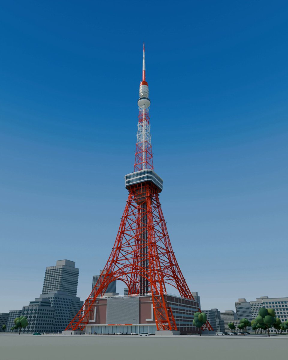 Tokyo Kulesi’nin Gündüz ve Gece 3B Sahnesi ve Videosu