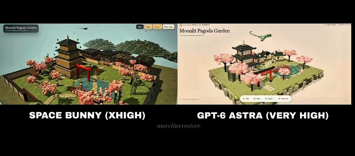Voxel-style Japanese garden in Three.js